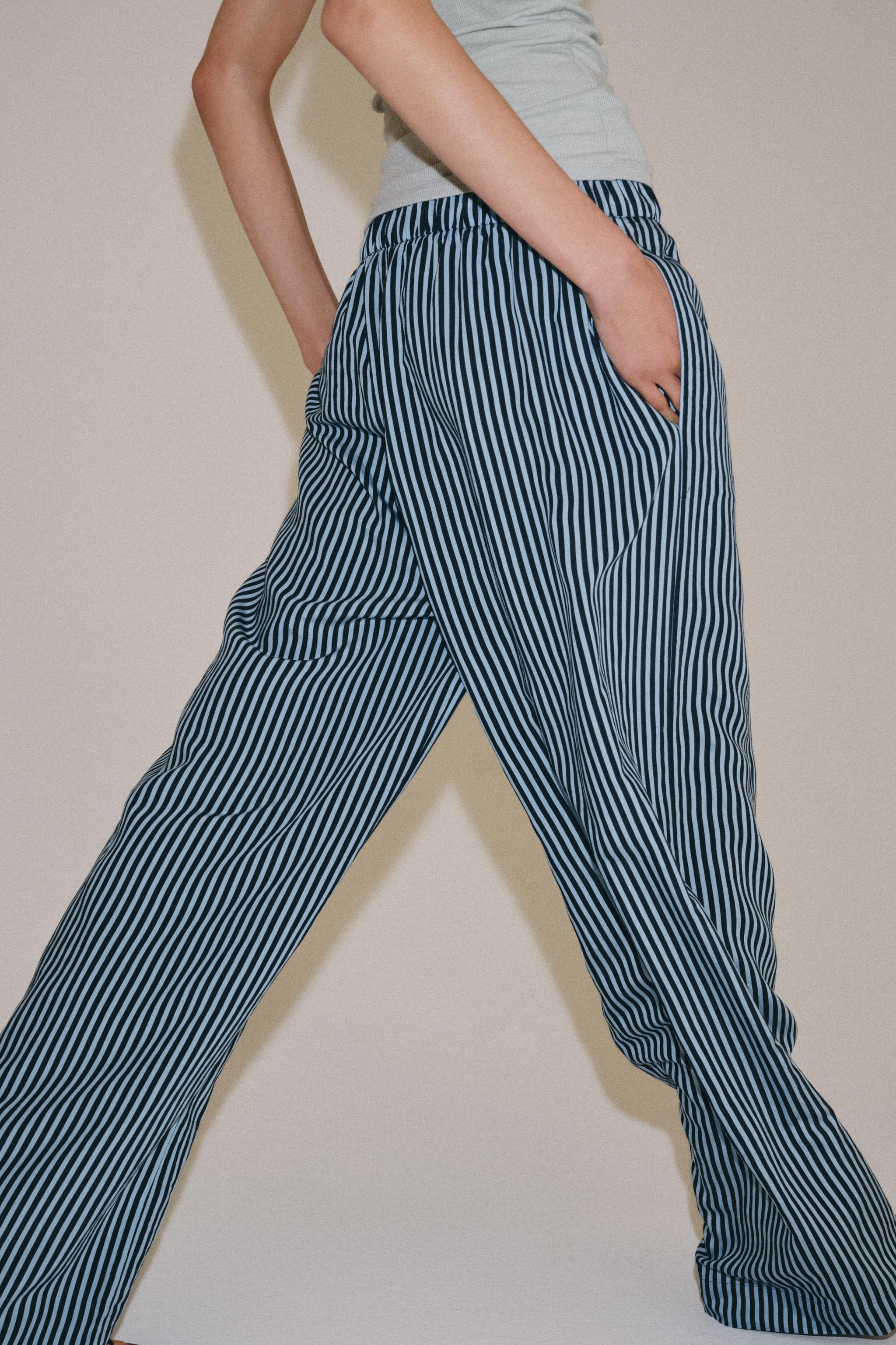 ZW COLLECTION STRIPED WIDE LEG PANTS